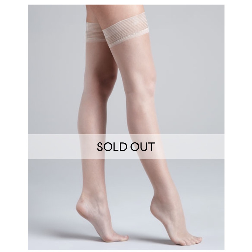 2 NEW Donna Karan packages of thigh high Dk Ivory hosiery nylons stay ups M/L